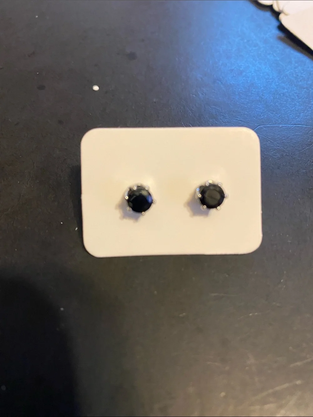Time and Tru Clear and Black Round Stud Earring Set